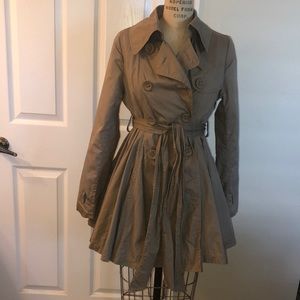 Classic Feminine Skirted Tan Trench Coat